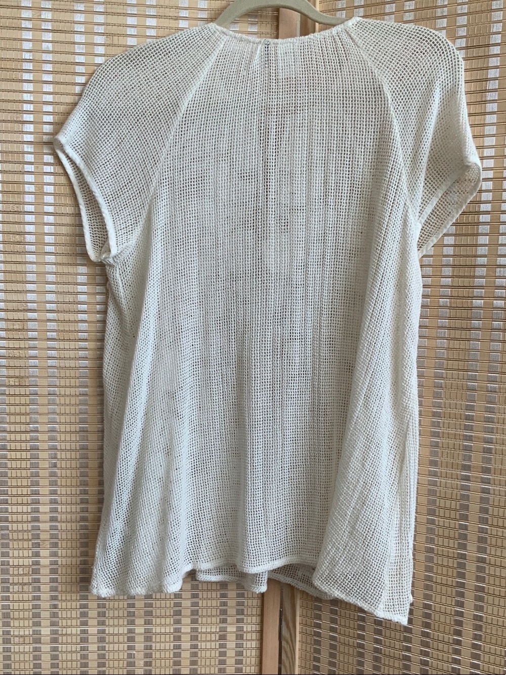 Anthropologie Cream Crocheted Floral Knit Top L - Picture 7 of 10